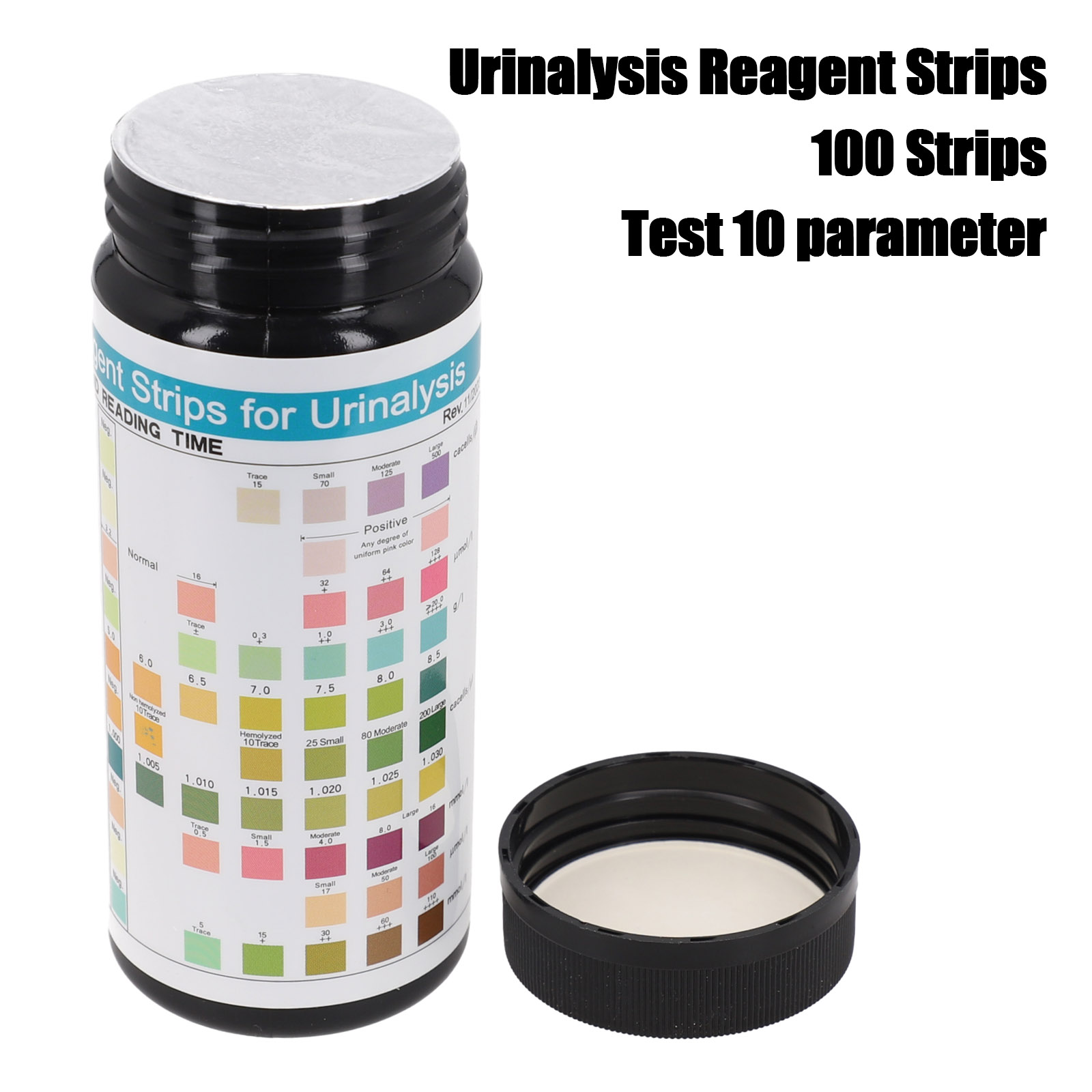 Urinalysis Reagent Strip - 100 Tiras Reactivas URS-10T para Análisis