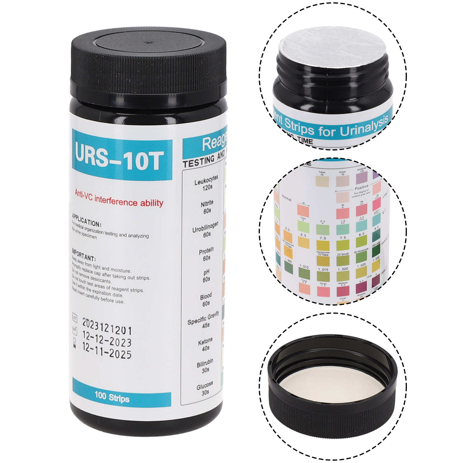 100 Tiras Reactivas URS-10T pa - Urinalysis Reagent Strip reseña y precio